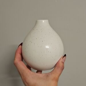 IKEA White Speckled Ceramic Vase